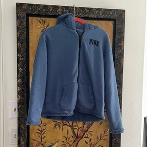 Victoria’s Secret PINK blue fleece zip up XS